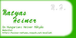 matyas heiner business card